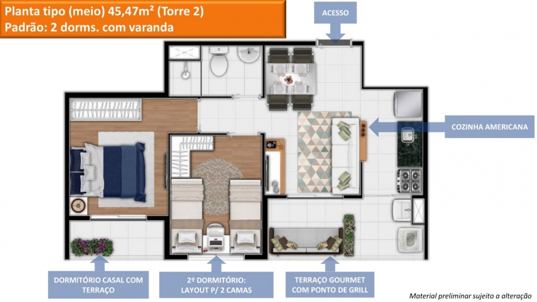 Apartamento à venda com 2 quartos, 41m² - Foto 4