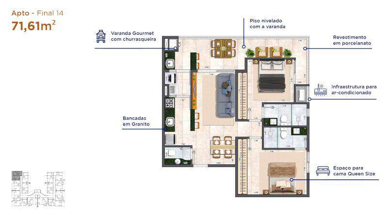 Apartamento à venda com 2 quartos, 40m² - Foto 9