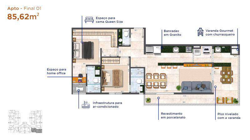 Apartamento à venda com 2 quartos, 40m² - Foto 13