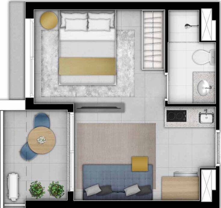 Apartamento à venda com 1 quarto, 26m² - Foto 1